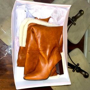 Thigh high heeled boots